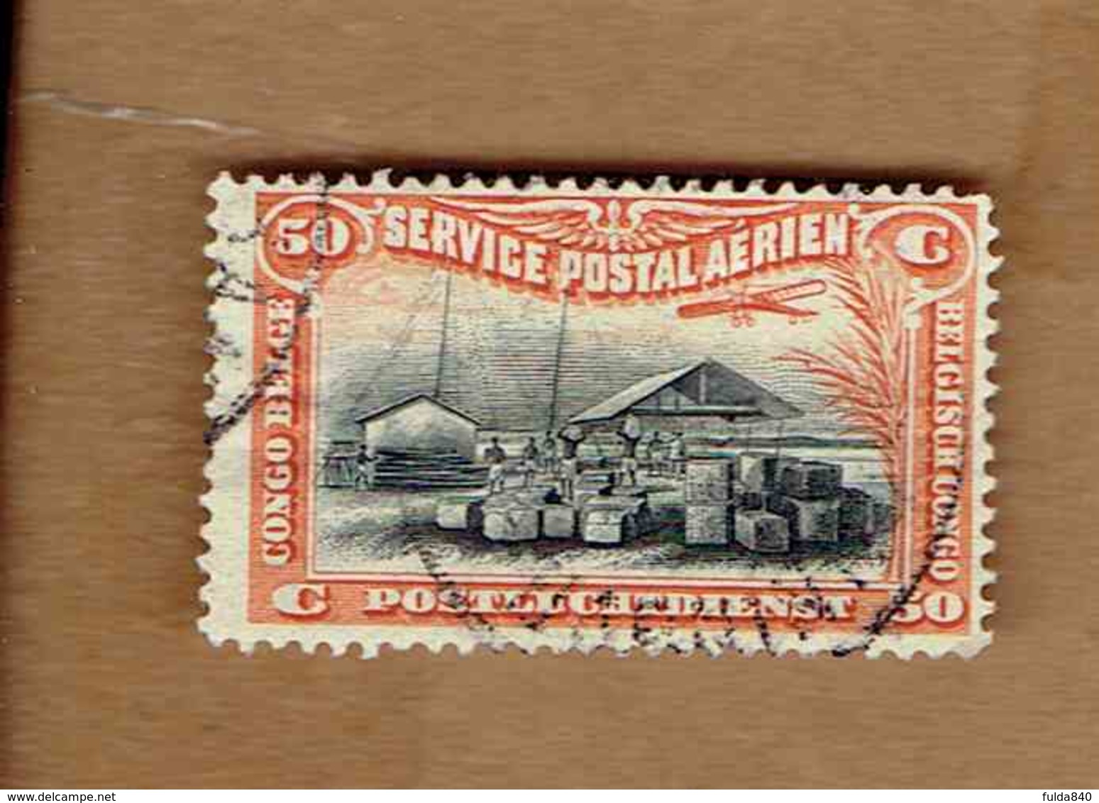 Congo Belge.(COB-OBP)  1921 - N°PA1    *PAYSAGES SURVOLES PAR UN AVION*     50c   Oblitéré - Used Stamps