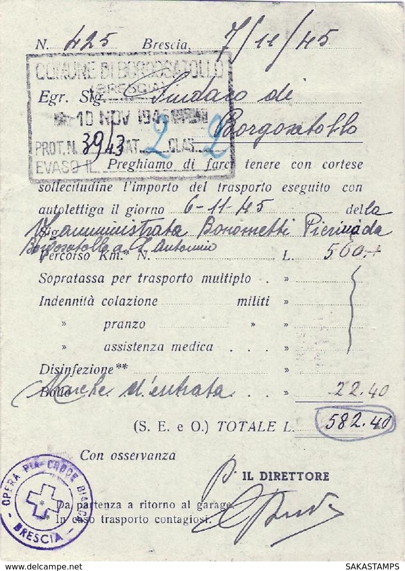 1945- Cartolina Con Intestazione Commerciale Affrancata Coppia 60c. Arancio Imperiale Senza Fasci - Storia Postale