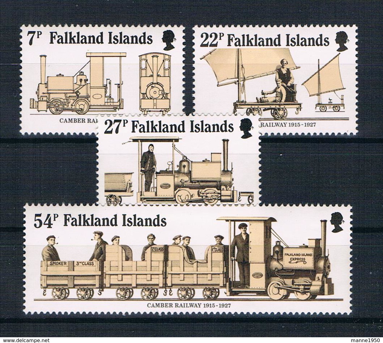 Falklandinseln 1985 Eisenbahn Mi.Nr. 419/22 Kpl. Satz ** - Falklandinseln