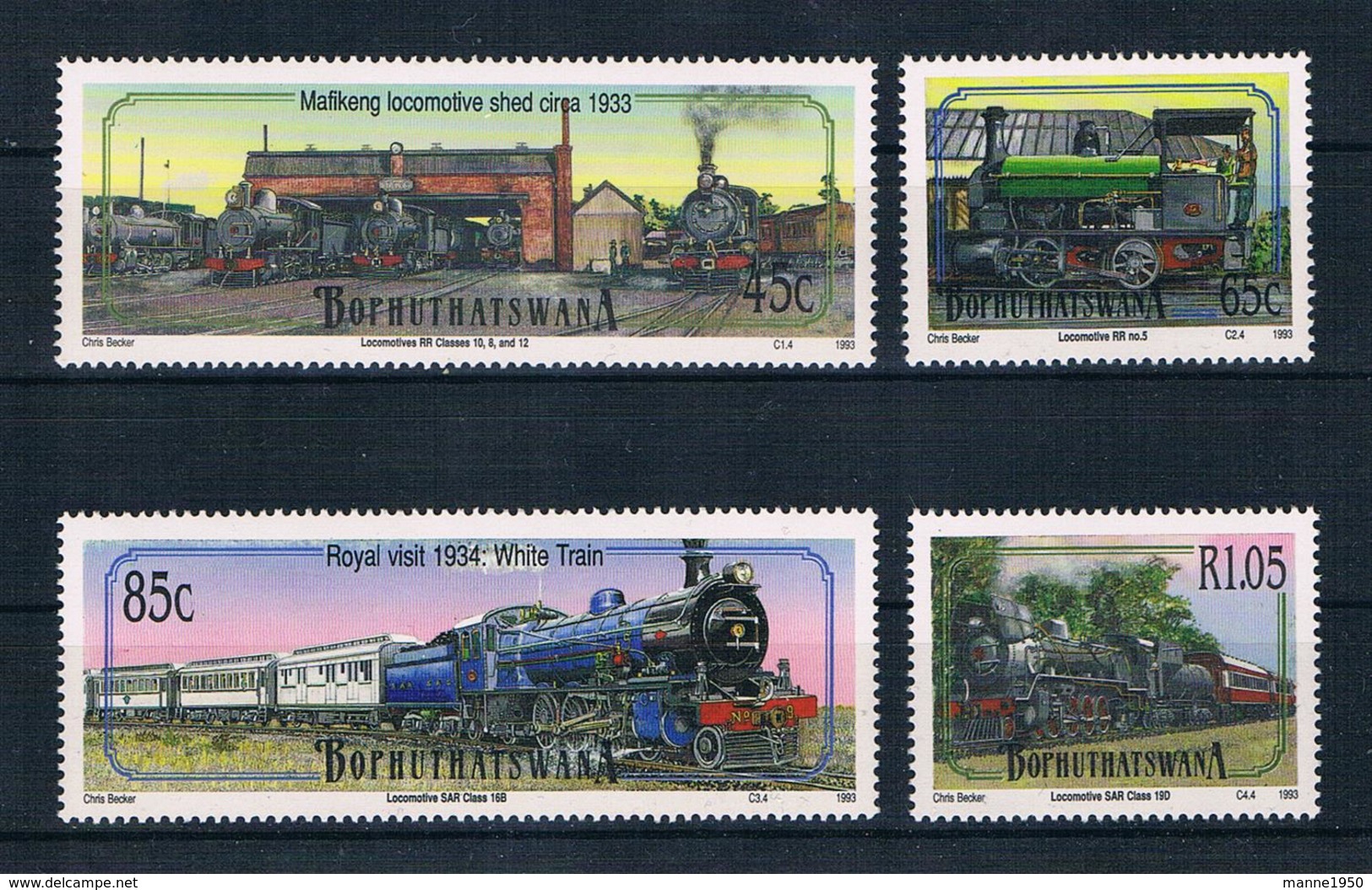 Bophuthatswana 1991 Eisenbahn Mi.Nr. 265/68 Kpl. Satz ** - Bophuthatswana