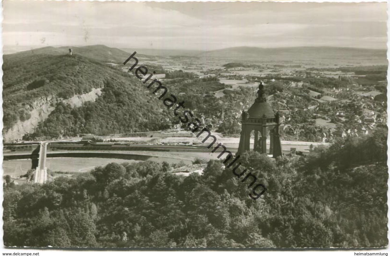 Porta Westfalica - Kaiser-Wilhelm-Denkmal - Foto-AK - Verlag Schönig & Co Lübeck - Porta Westfalica