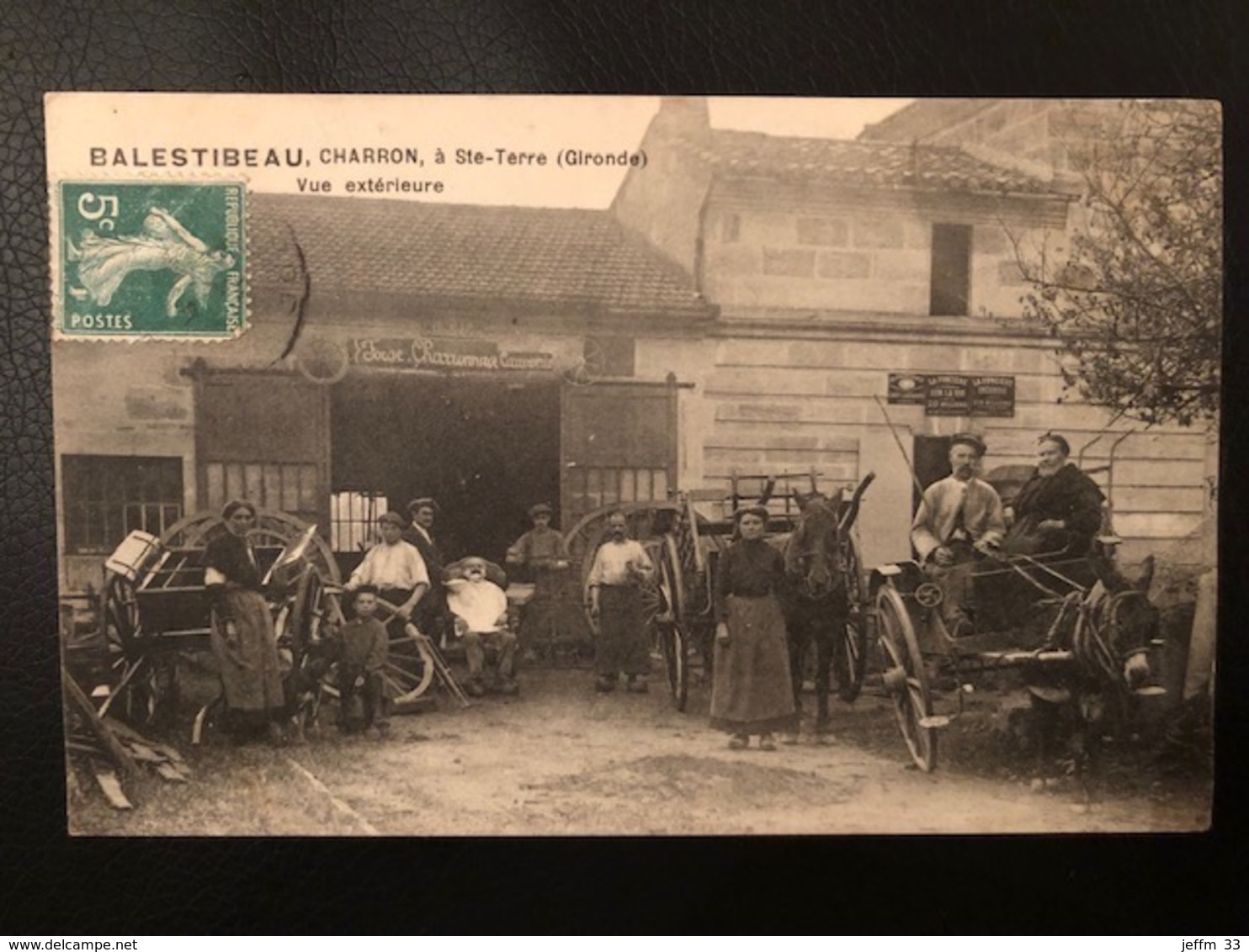 GIRONDE 33 - JAMAIS VU SUR DELCAMPE - CARTE POSTALE ANCIENNE SAINTE TERRE / BALESTIBEAU CHARRON VUE EXTERIEURE - Autres & Non Classés