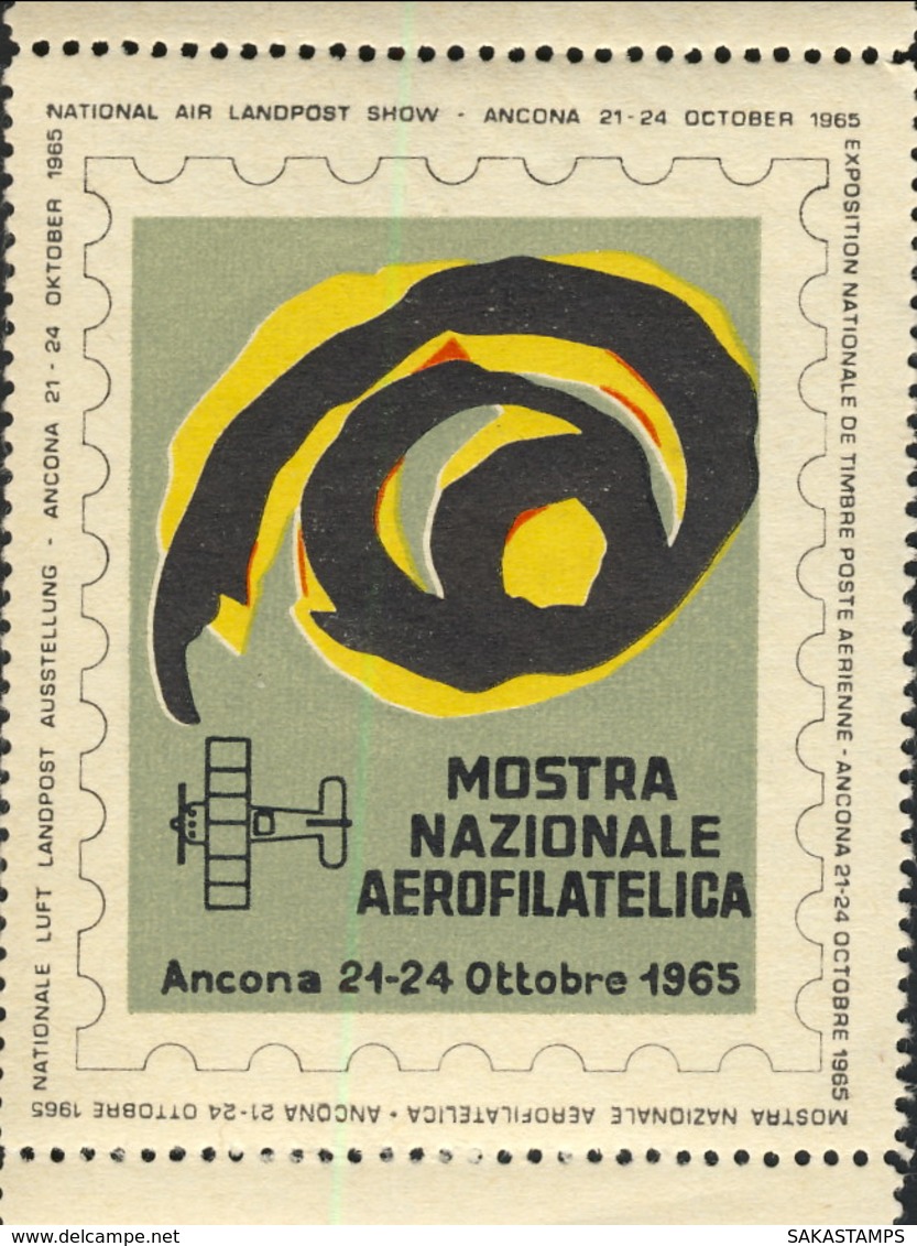 1968-(MNH=**) Italia Erinnofilo Gommato Ancona Mostra Nazionale Aerofilatelica - 1946-60: Nuovi