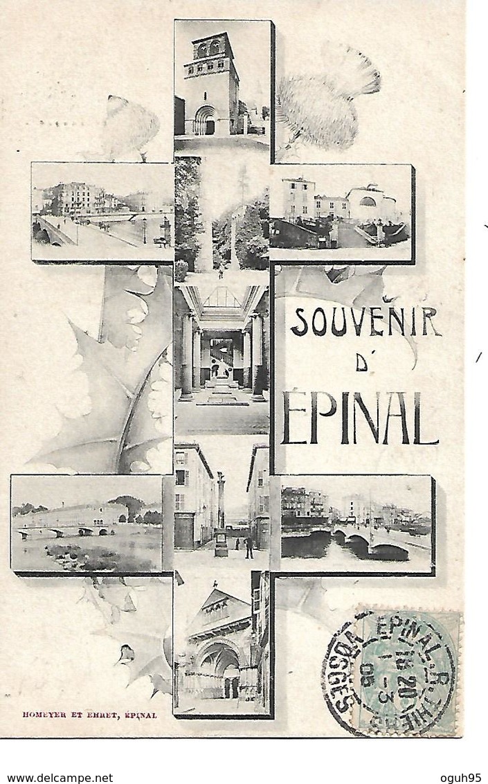 88 - EPINAL -  Souvenir - (Petites Vues Dans Une Croix De Lorraine - 1905) - Epinal