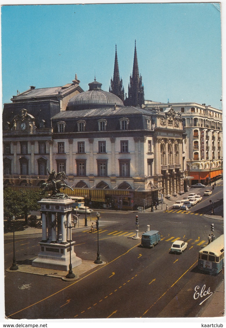 Clermont-Ferrand: RENAULT ESTAFETTE, PEUGEOT 204 BREAK, CITROËN DS, 2CV, AUTOBUS  - Statue Vercingetorix - Toerisme