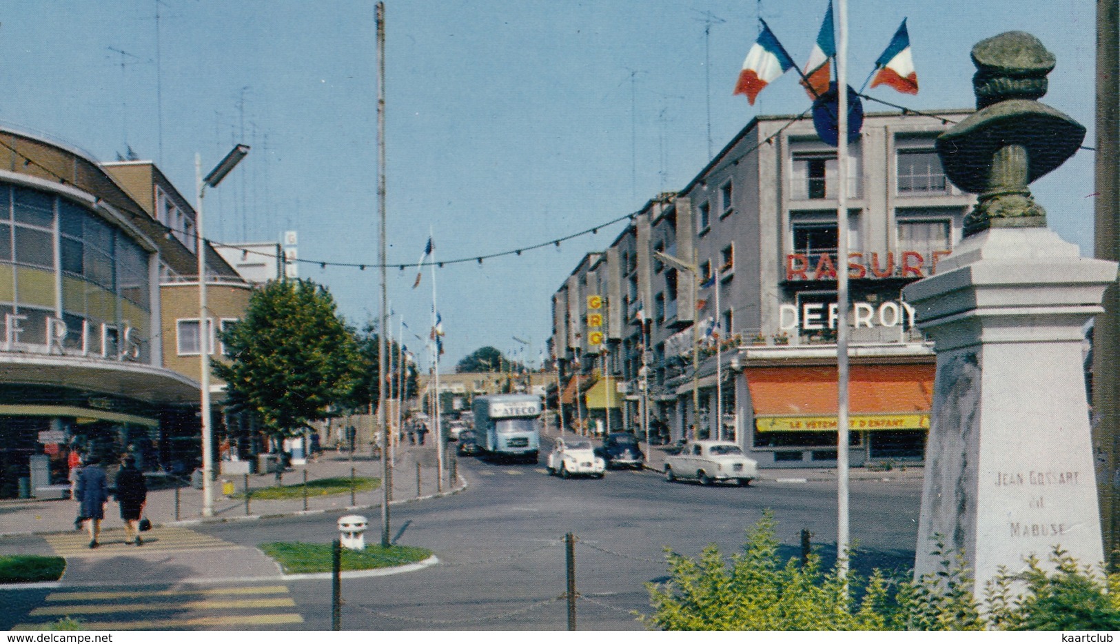 Mauberge: PEUGEOT 403, CITROËN 2CV, SAVIEM CAMION - Avenue J. Mabuse - Toerisme