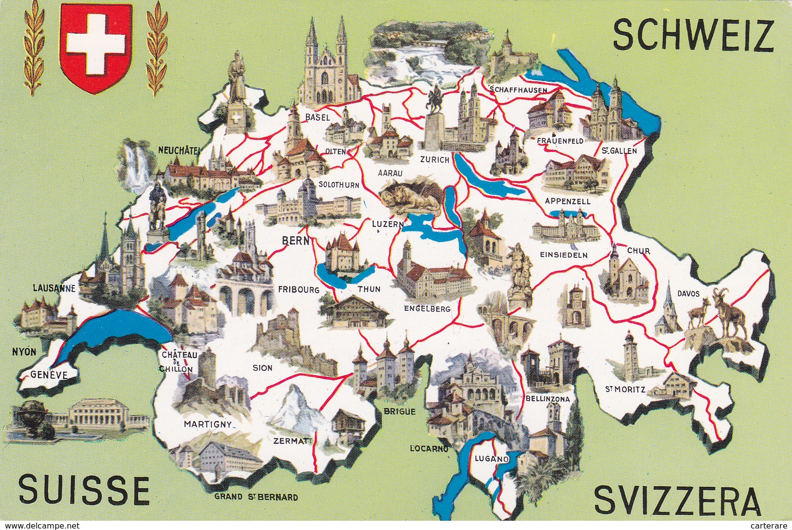 SUISSE,HELVETIA,SWISS,SCHWEIZ,SVIZZERA,SWITZERLAND,PLAN,CARTE - Autres & Non Classés