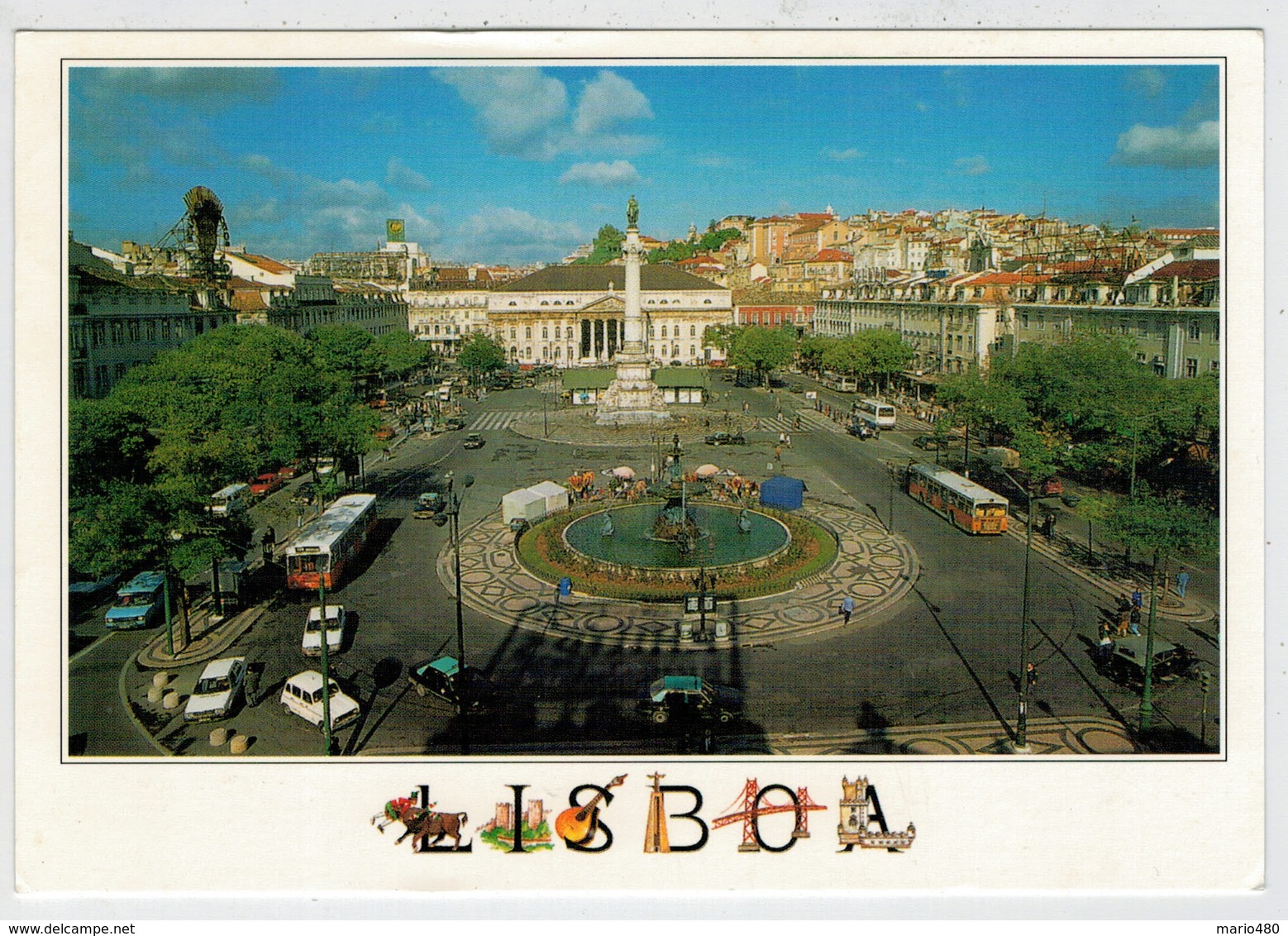 LISBOA   PRACA  DO  ROSSIO     2  SCAN   (VIAGGIATA) - Lisboa