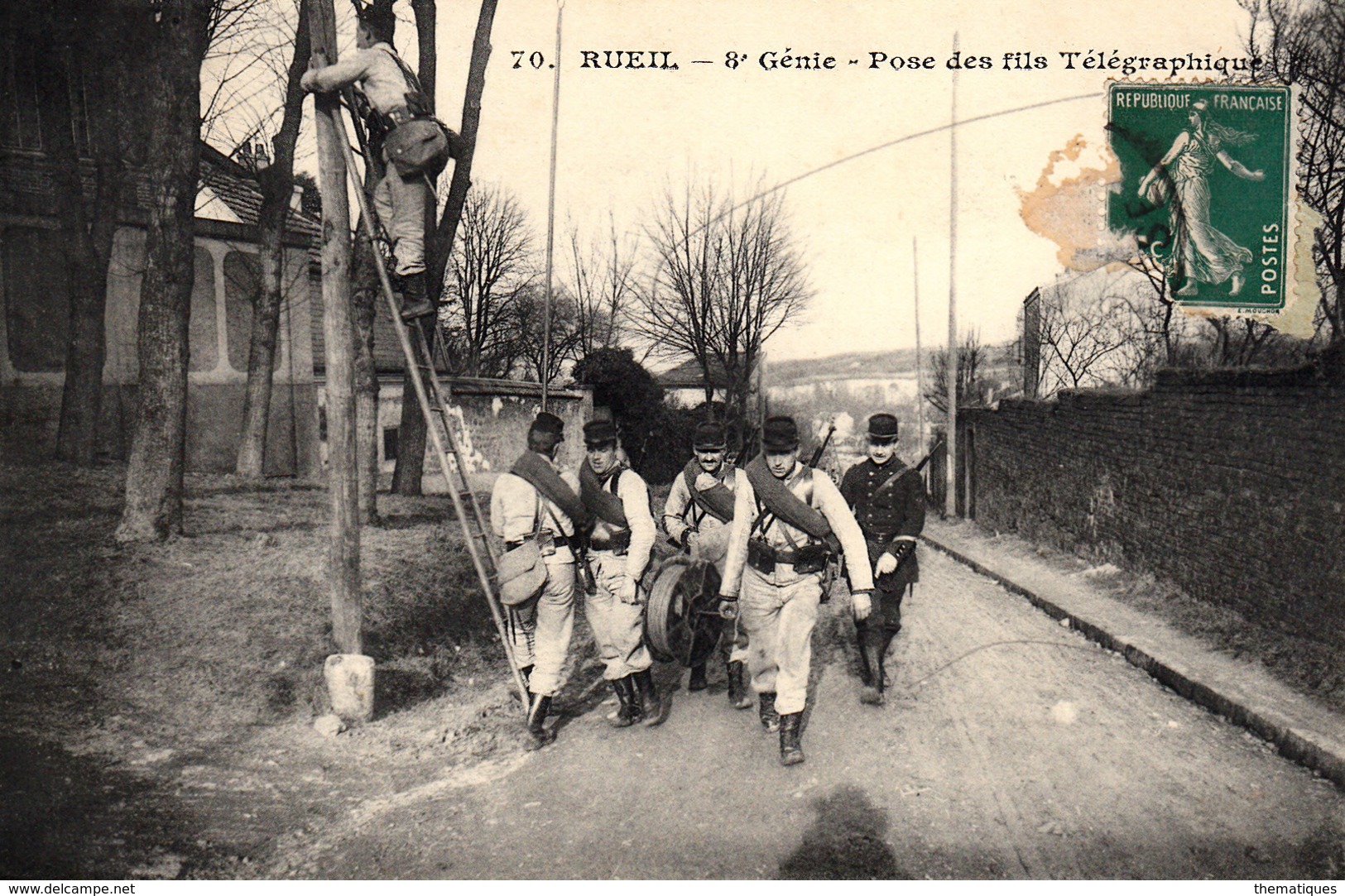 Thématiques 2018 Commémoration Fin De Guerre 1914 1918 Rueil 8 Eme Génie Pose Des Fils Télégraphique - Guerre 1914-18