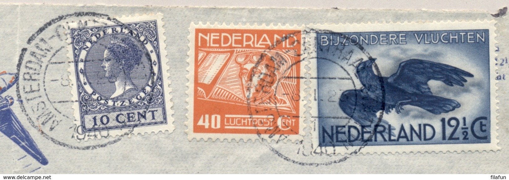 Nederland - 1940 - LP Mengfrankering Op 2e Afrikavlucht Van Amsterdam Via Napels Naar Johannesburg / South Africa - Brieven En Documenten