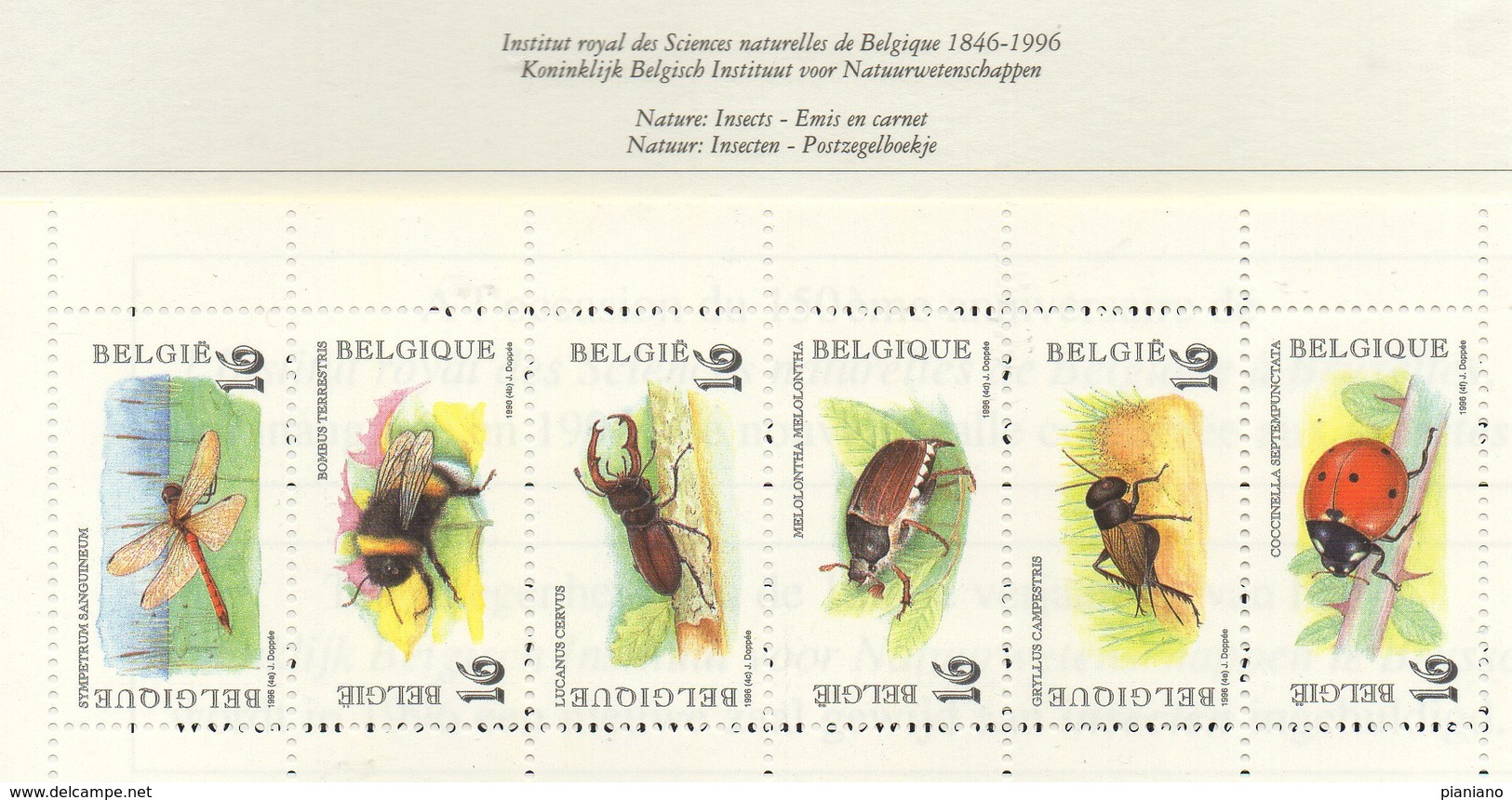 PIA- BEL-1996 : 150° Dell'Istituto Reale Di Scienze Naturali A Bruxelles - Insetti -    (YV  C2630) - Ungebraucht