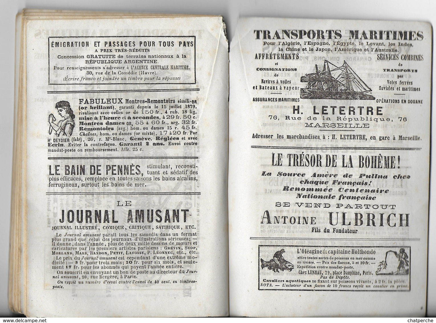 LE TRIPLE ALMANACH MATHIEU DE LA DROME INDICATEUR DU TEMPS POUR 1880 LIBRAIRIE PLON