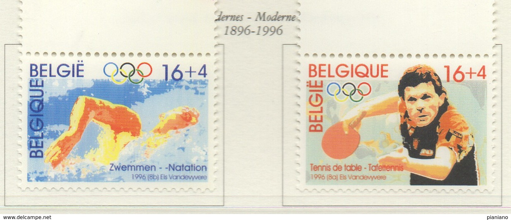 PIA  -  BELGIO  -  1996  : Centenario Dei Giochi Olimpici E Giochi Olimpici D'estate Ad Atlanta  - (Yv  2652-53) - Ete 1996: Atlanta