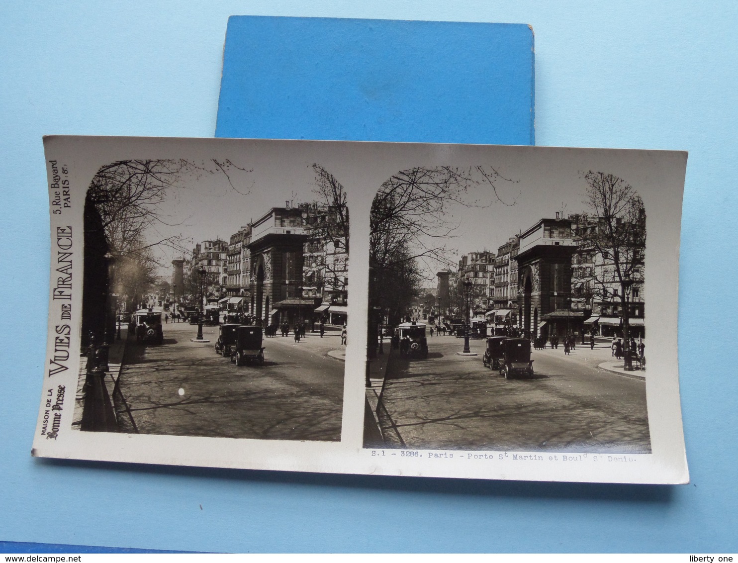 PARIS : La Porte Saint Martin Et Boulevard : S. 1 - 3286 ( Maison De La Bonne Presse VUES De FRANCE ) Stereo Photo ! - Photos Stéréoscopiques