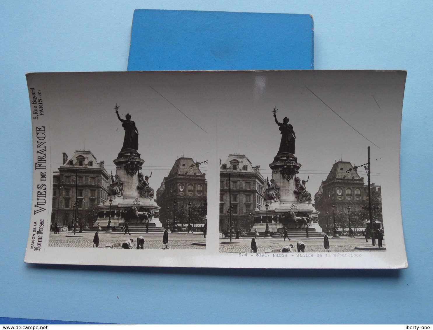 PARIS : Statue De La République : S. 4 - 3191 ( Maison De La Bonne Presse VUES De FRANCE ) Stereo Photo ! - Photos Stéréoscopiques