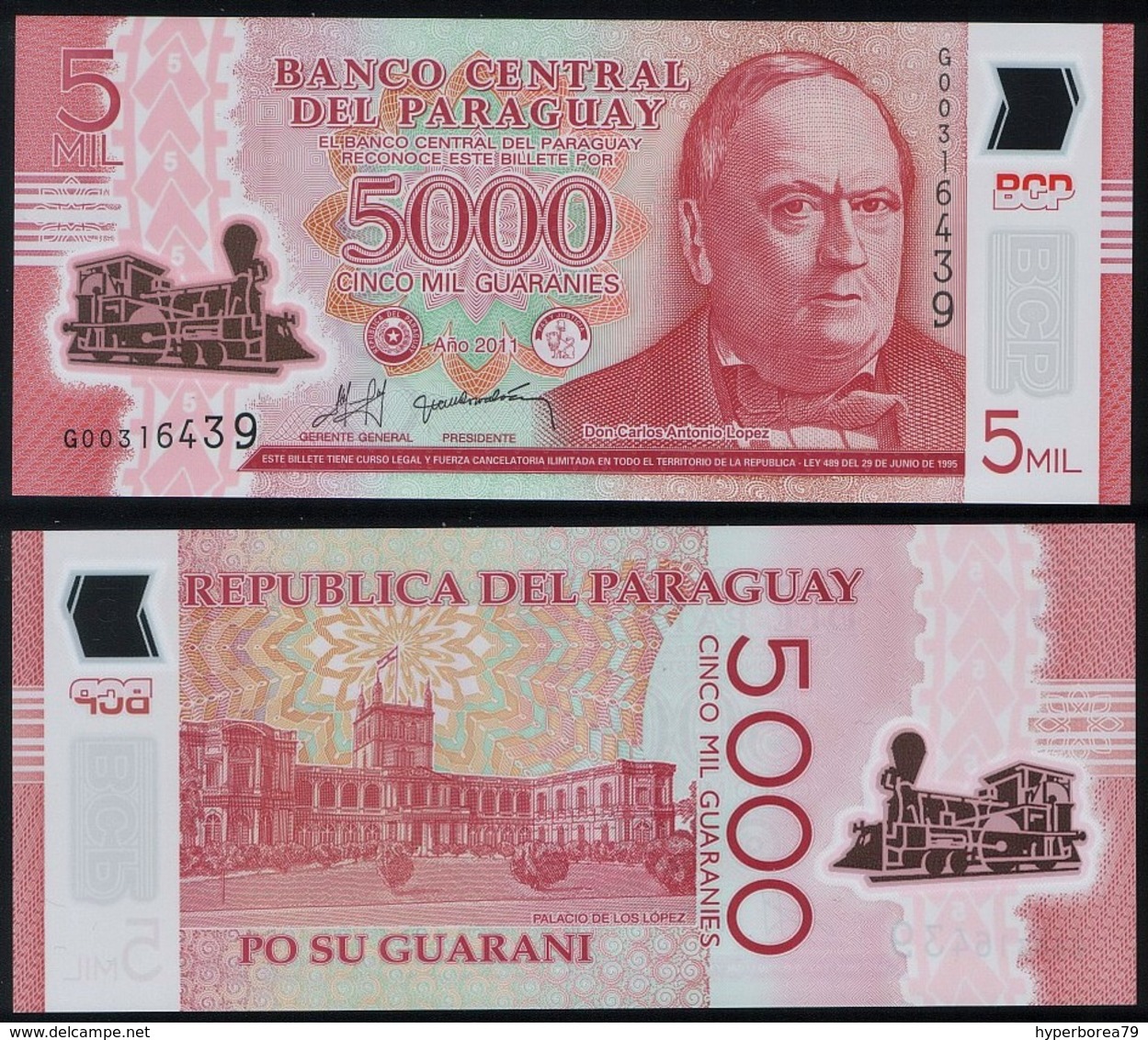 Paraguay P 234 - 5000 5.000 Guaranies 2011 - UNC - Paraguay