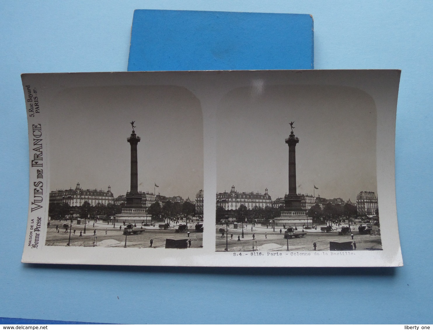 PARIS : Colonne De La Bastille : S. 4 - 3116 ( Maison De La Bonne Presse VUES De FRANCE ) Stereo Photo ! - Photos Stéréoscopiques