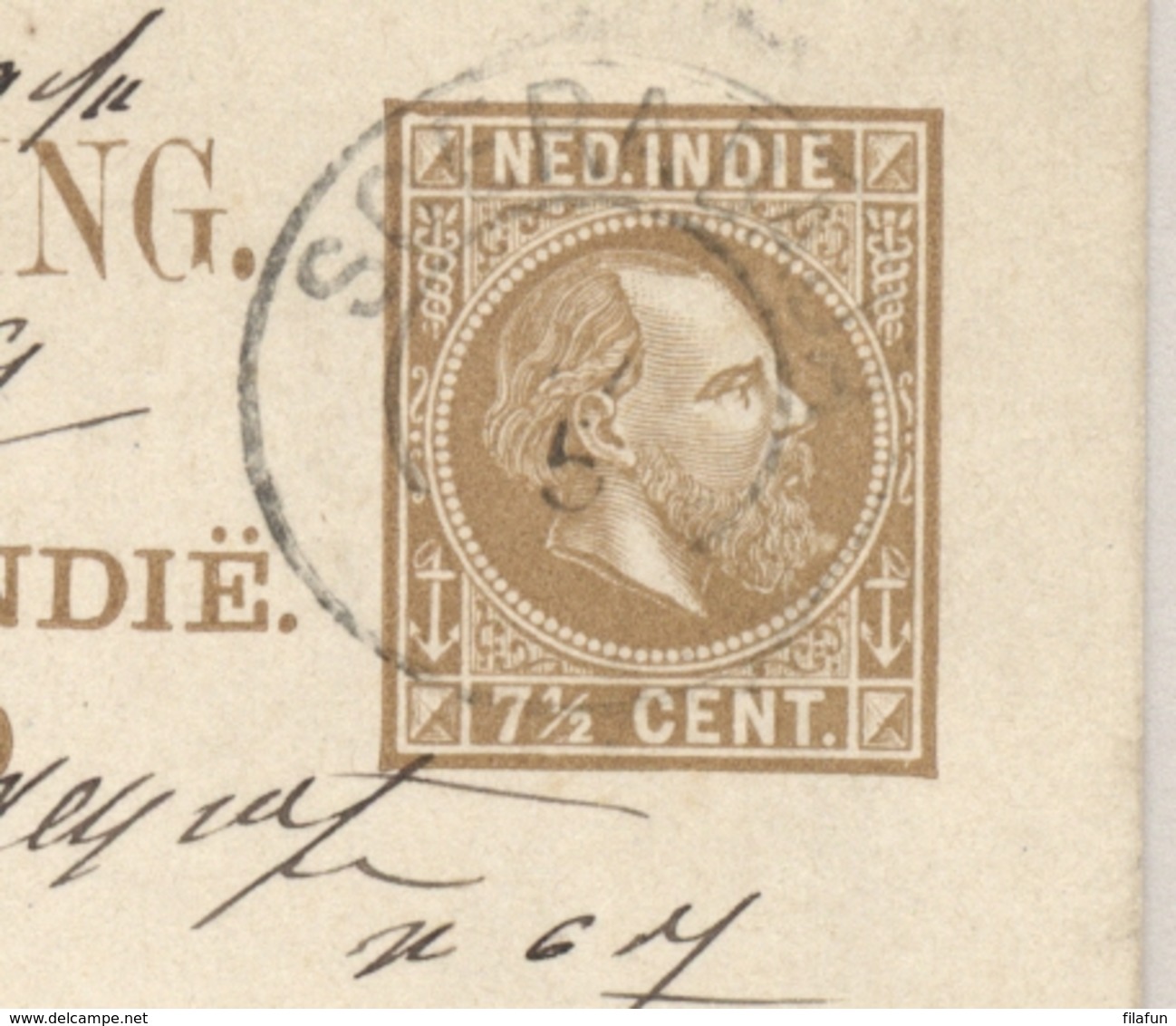 Nederlands Indië - 1888 - 7,5 Cent Willem III, Briefkaart G7 Van Soerabaja Naar Cöln / Düsseldorf / Deutschland - Nederlands-Indië