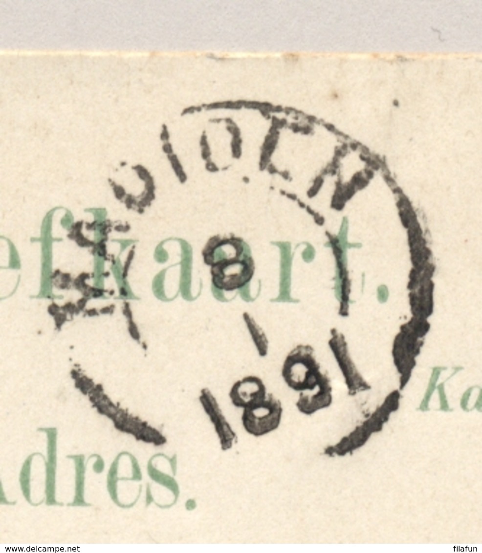 Nederlands Indië - 1891 - 5 Cent Cijfer, Briefkaart G8a Van KR SOEMENEP Naar Ponorogo - Nederlands-Indië