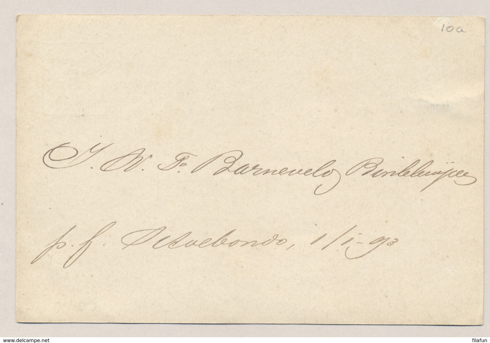 Nederlands Indië - 1893 - 5 Cent Cijfer, Briefkaart G10a Van Sitoebondo Naar KR Besoeki - Nederlands-Indië