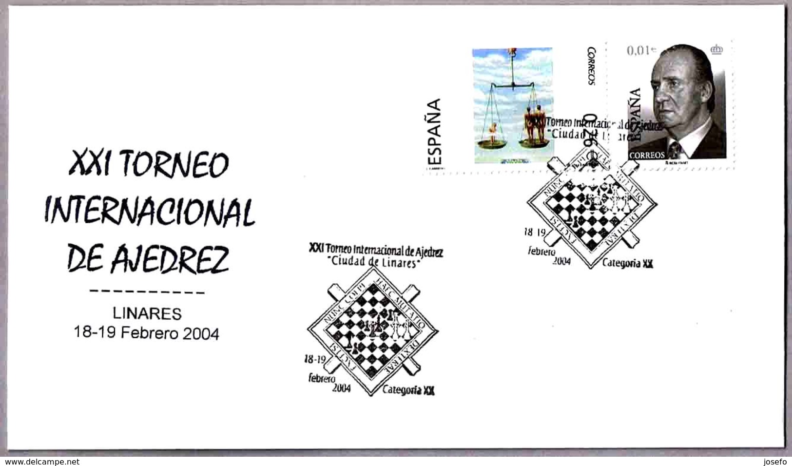 XXI TORNEO INT. DE AJEDREZ "CIUDAD DE LINARES" - CHESS. Linares, Andalucia, 2004 - Ajedrez