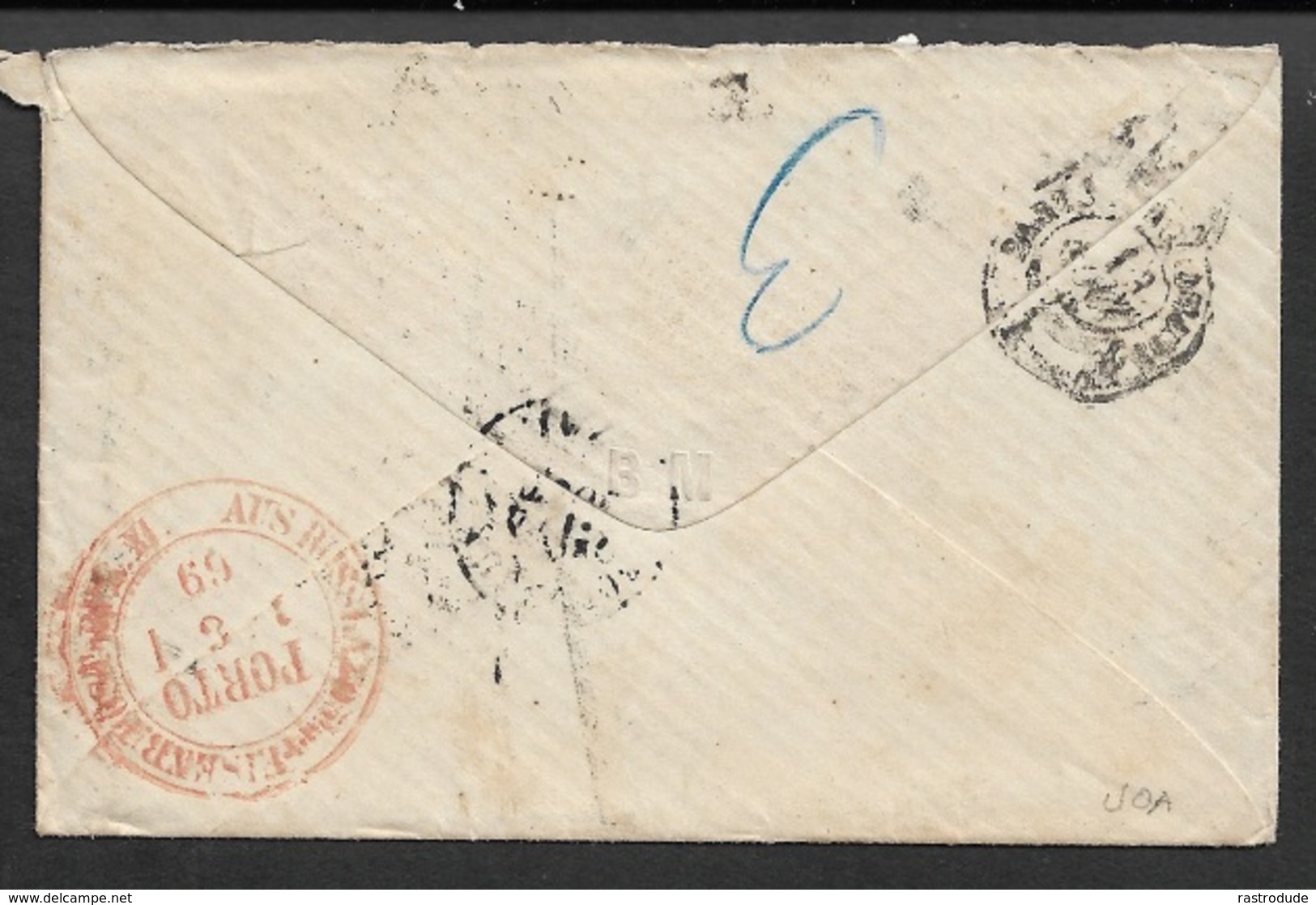 1869 PORTOBRIEF RUSSLAND - WARSZAWA - AUS RUSSLAND ÜBER EISENB.POST BUR Nach BORDEAUX - ...-1860 Prephilately