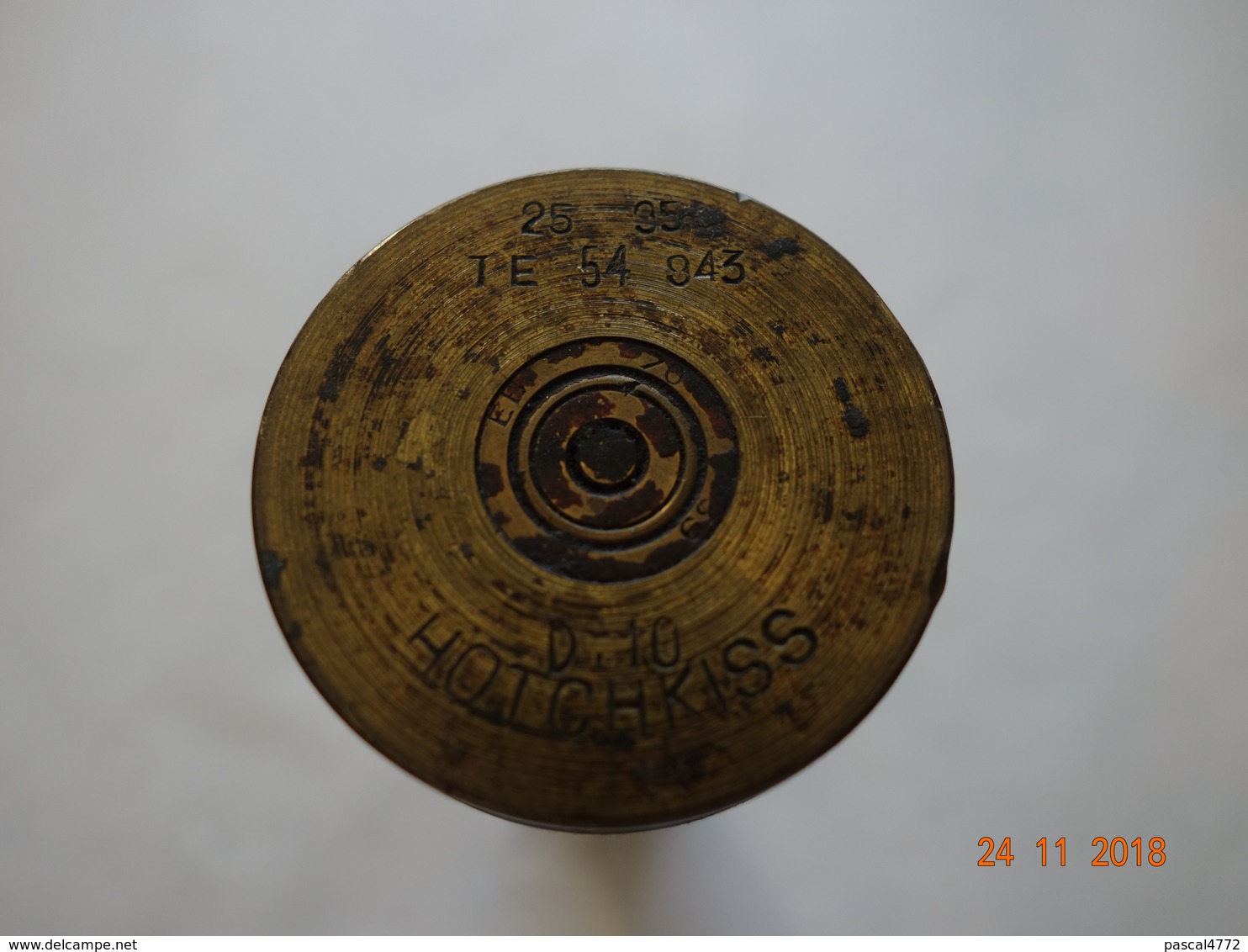 MILITARIA DOUILLE HOTCHKISS DIAMETRE BASE 42 MM HAUTEUR 16,5 CM WW1 ? WW2  ORIGINE ?? - Armes Neutralisées