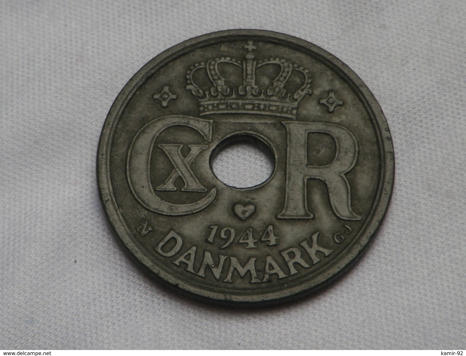 Danemark    25 Ore 1944  N GJ- Zinc - CHRISTIAN  X  Km#823.2a    TTB + - Dänemark