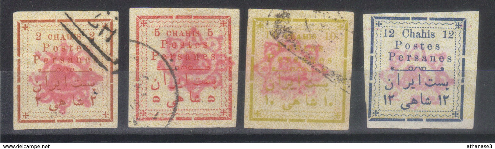 IRAN      Timbres Provisoires  N°s 148,150,151,152*  (1902) - Iran