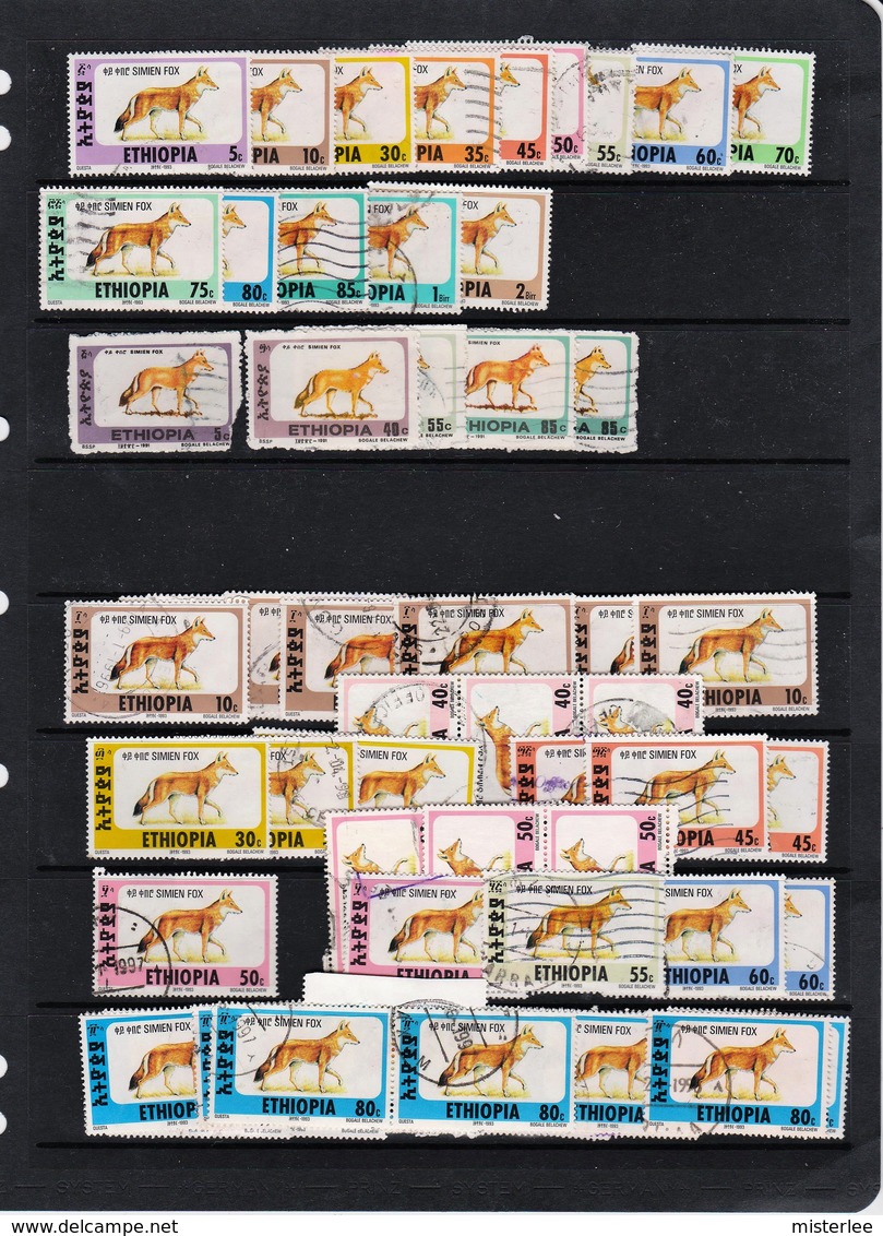 Simien Fox 1994 But Dated 1991/93; Part Sets SG1564/1573 And SG1596/1615 Plus Spare Stock. FU - Ethiopie