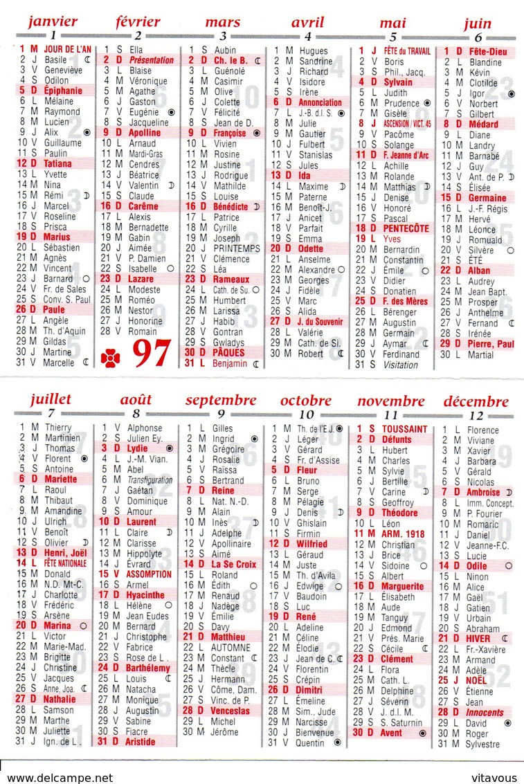 Carte Calendrier 97 Calendar (D) - Autres & Non Classés