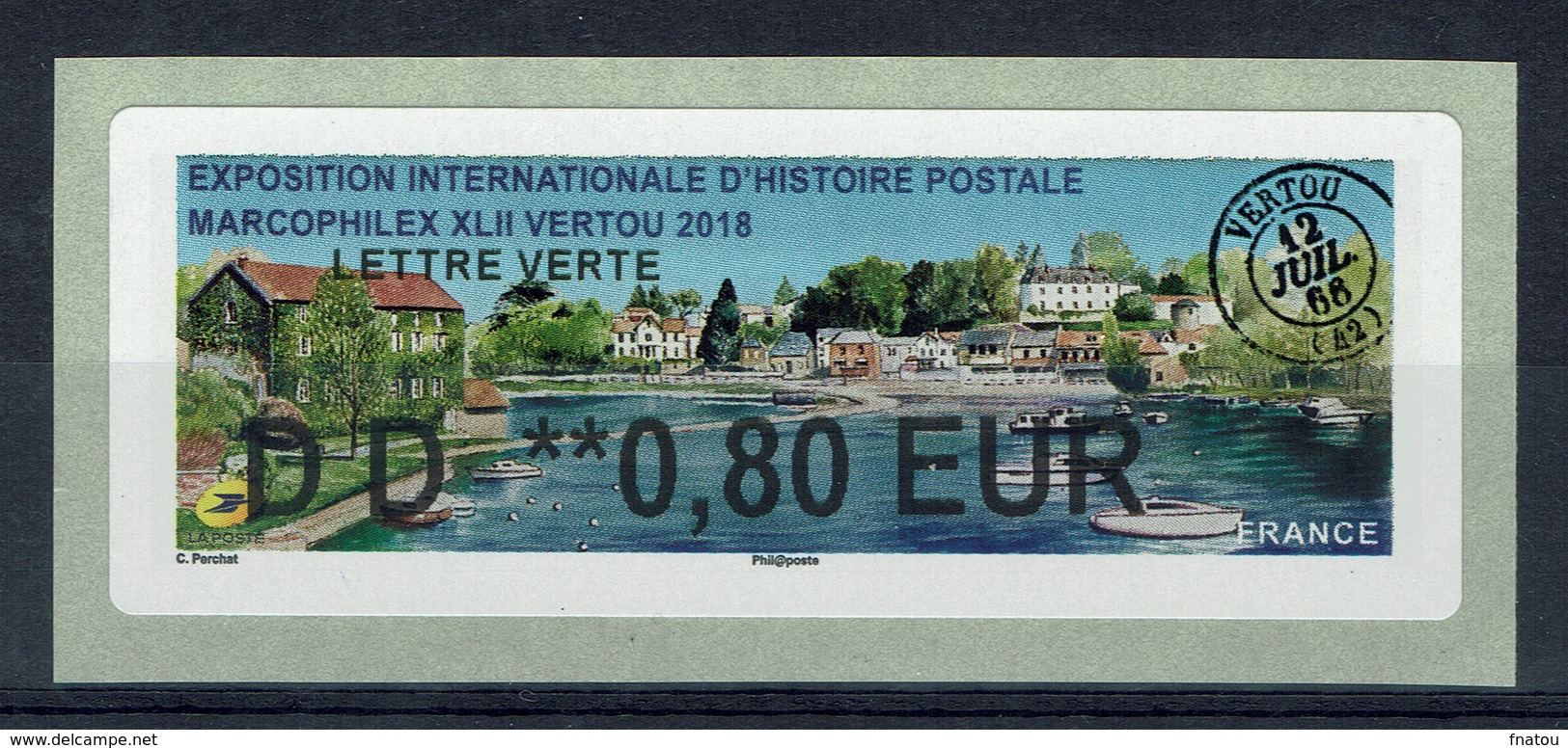 France, ATM Label, Philatelic Exhibition "Marcophilex", Vertou, 2018, 0,80€, MNH VF - 2010-... Illustrated Franking Labels