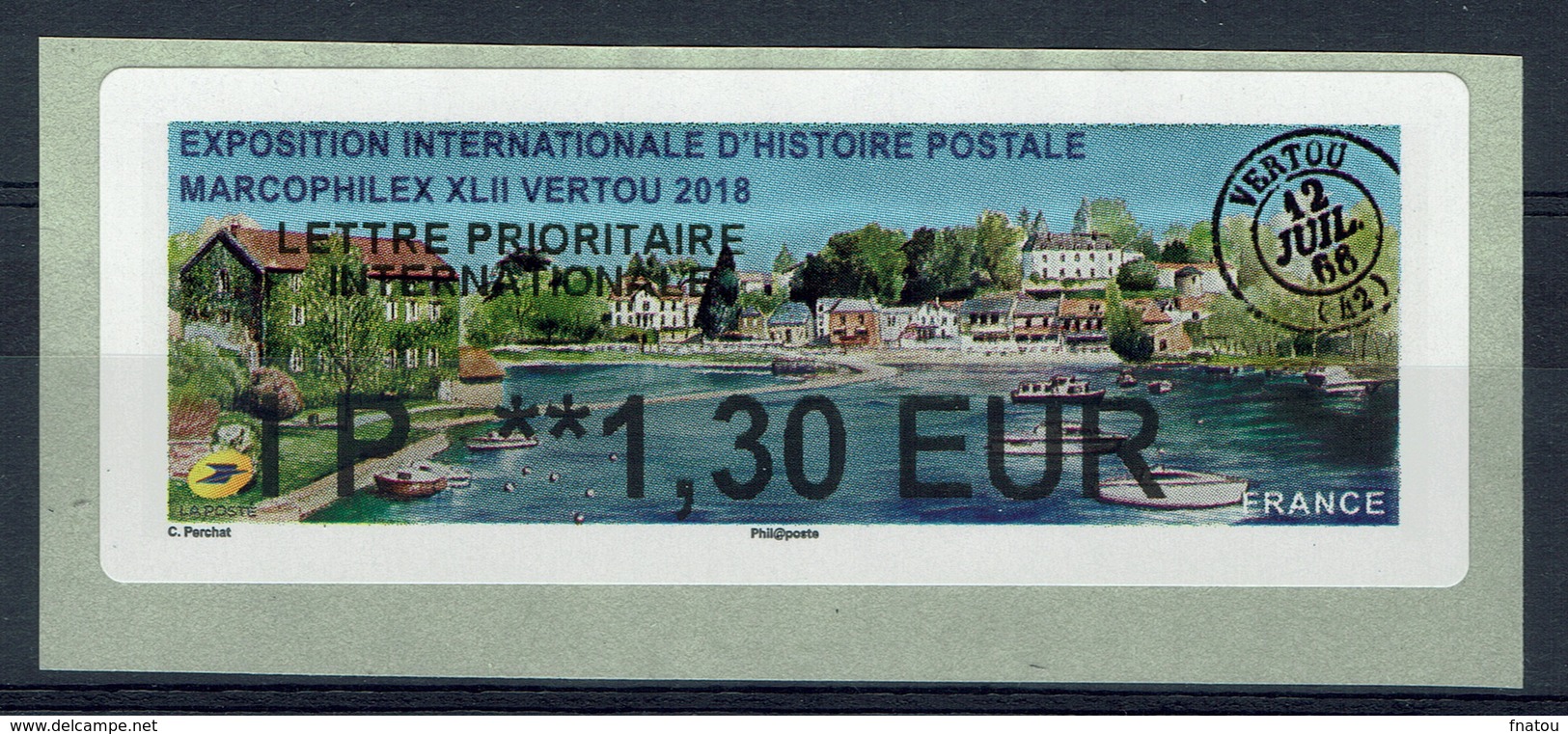 France, ATM Label, Philatelic Exhibition "Marcophilex", Vertou, 2018, 1,30€, MNH VF - 2010-... Illustrated Franking Labels