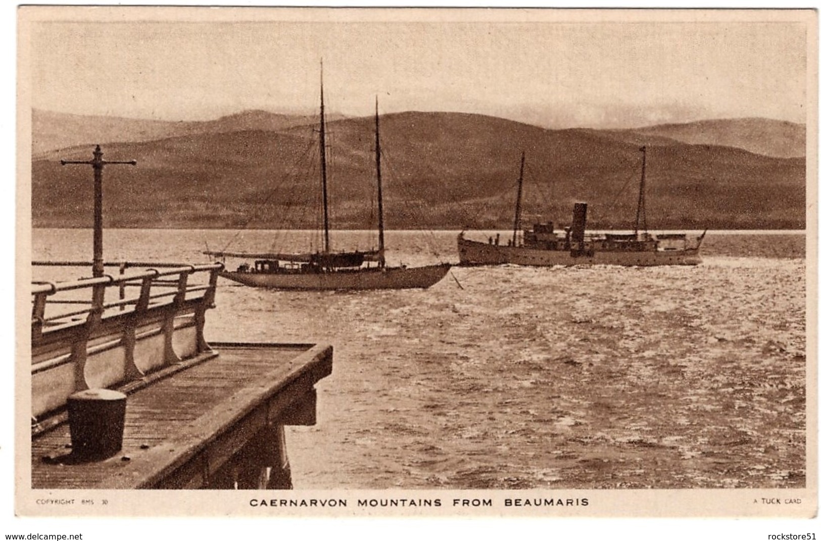 Caernarvon Mountains From Beaumaris Tuck's Post Card - Anglesey