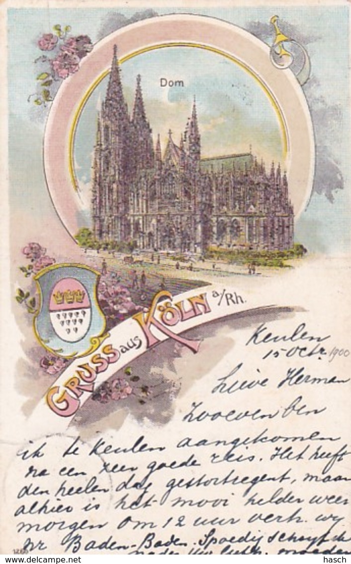 300649Gruss Aus Köln , Glitzern Karte, 15-10-1900 - Koeln