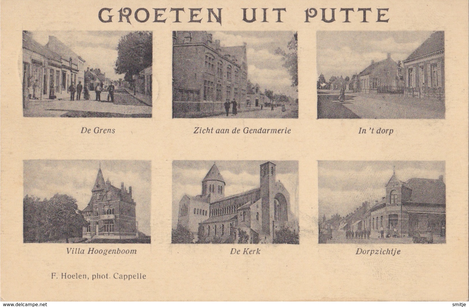 PUTTE 1920 DORPSZICHT GRENS GENDARMERIE KERK VILLA HOOGENBOOM - HOELEN KAPELLEN - Kapellen