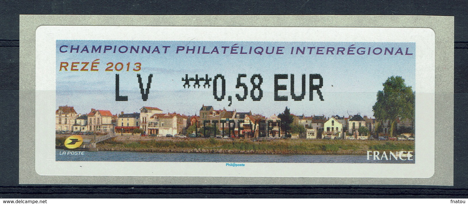 France, ATM Label, Philatelic Exhibition, Rezé, 2013, 0,58€, MNH VF - 2010-... Illustrated Franking Labels