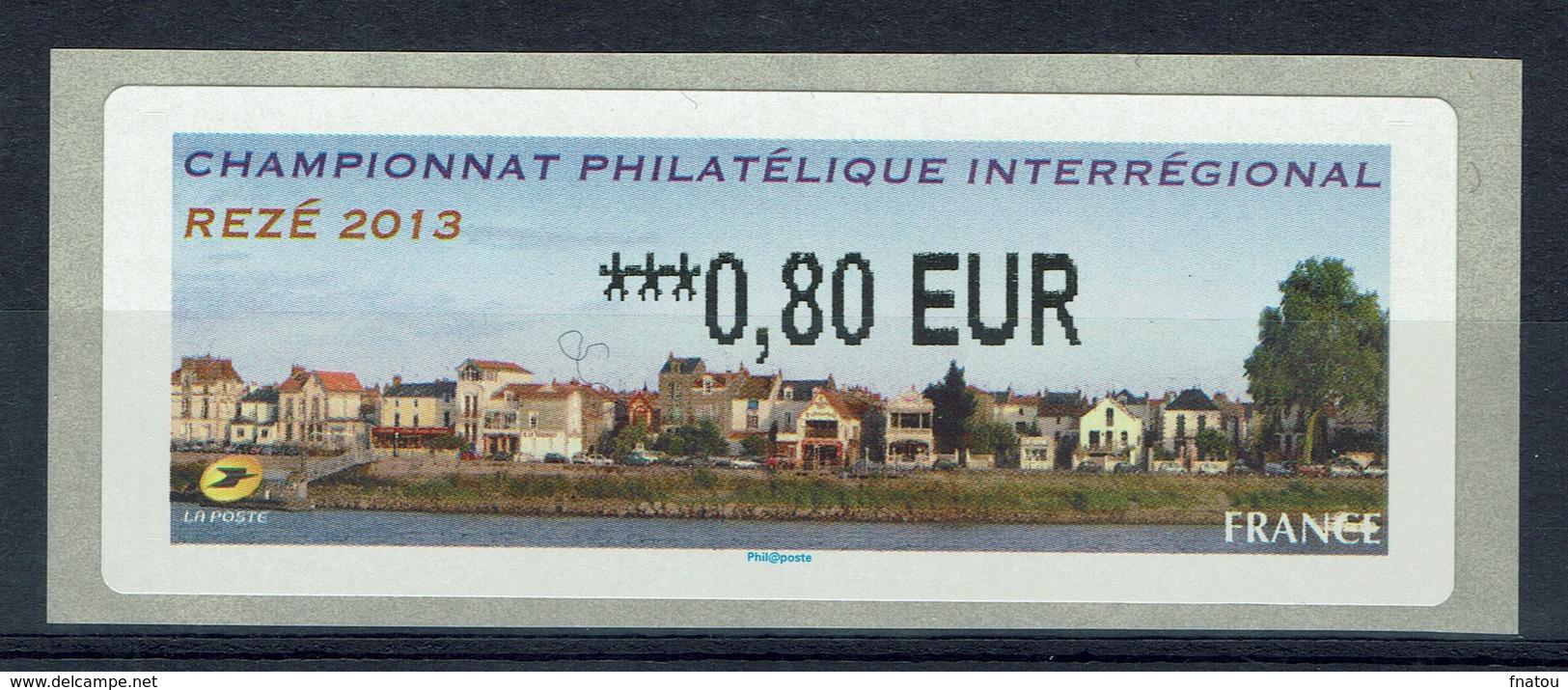 France, ATM Label, Philatelic Exhibition, Rezé, 2013, 0,80€, MNH VF - 2010-... Illustrated Franking Labels