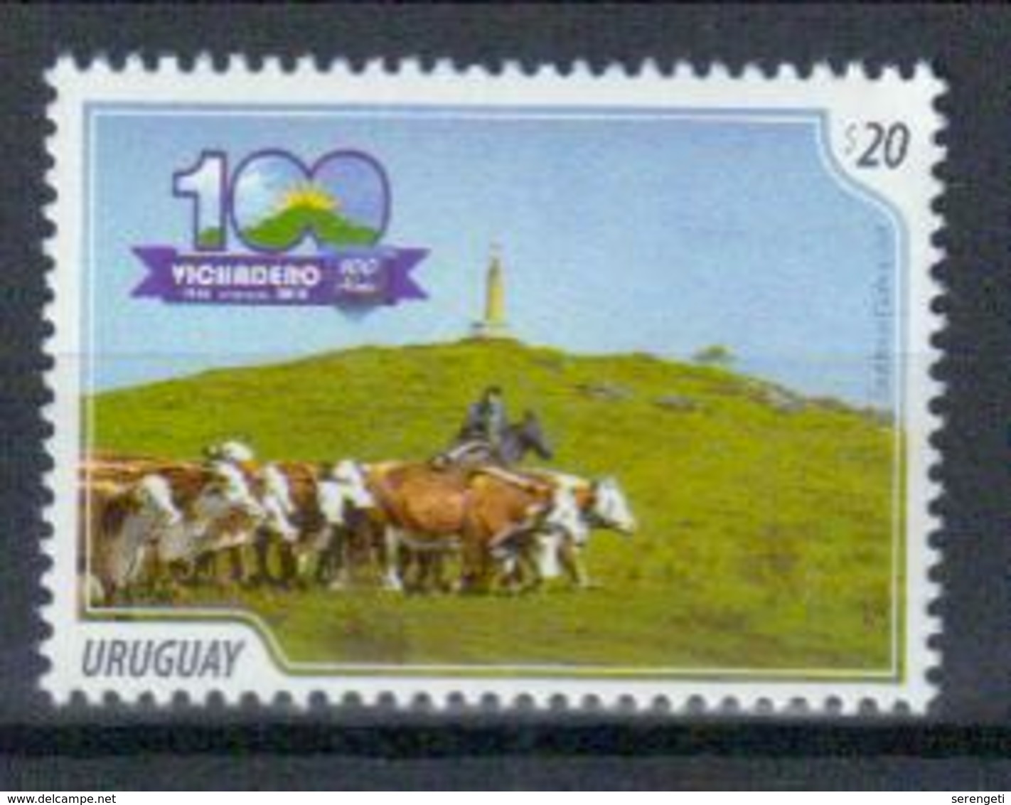 Uruguay '100 J. Vichadero, Rinderherde' / Uruguay 'Cent. Of Vichadero, Cattle' **/MNH 2018 - Vaches