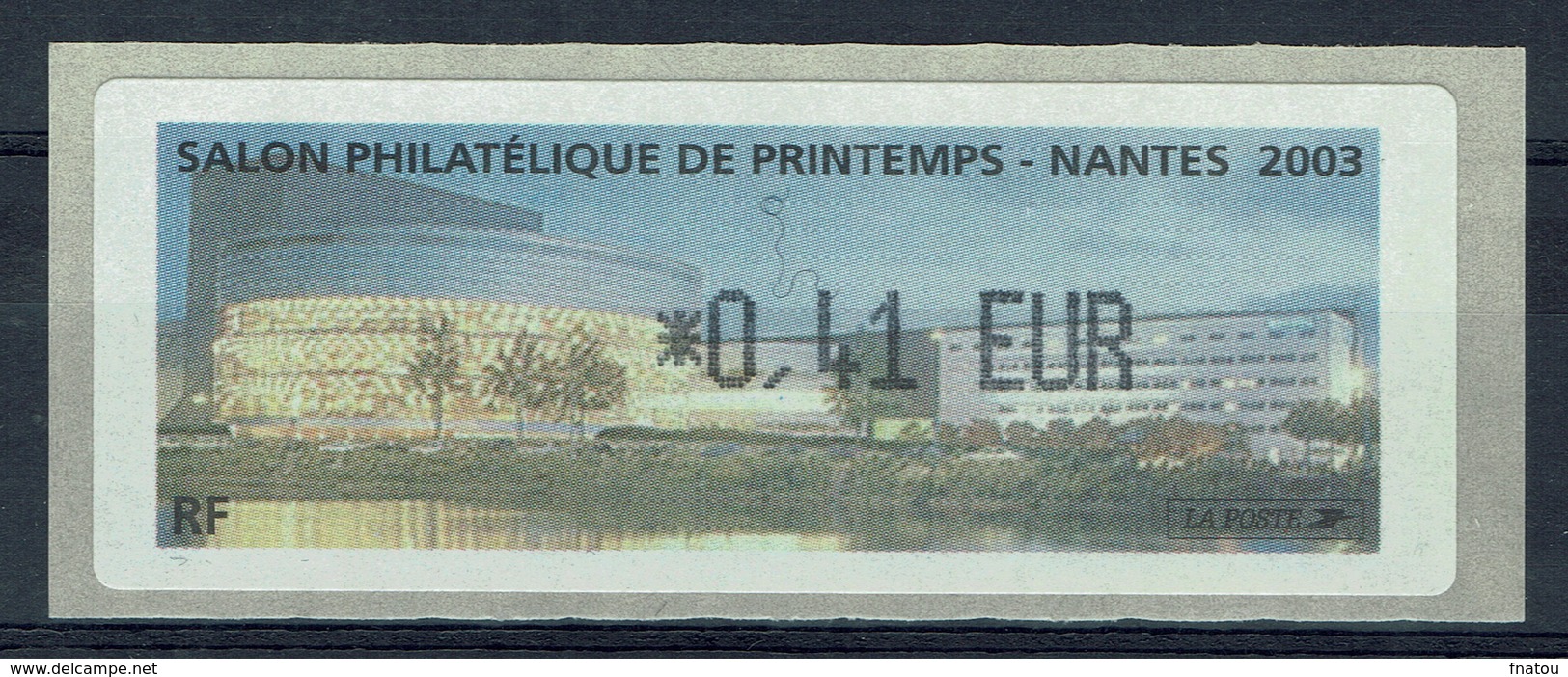 France, ATM Label, Philatelic Exhibition, Nantes, 2003, 0,41€, MNH VF - 2010-... Illustrated Franking Labels