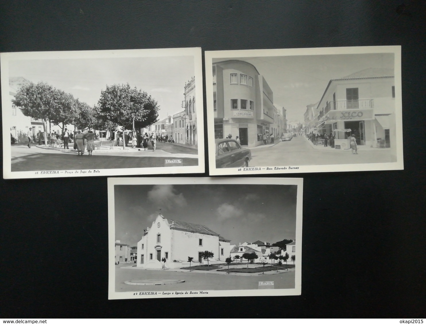 ERICEIRA RUE EDUARDO BURNEY LOT 3 CARTES POSTALES NOIR-BLANC PORTUGAL República Portuguesa Lisboa Estrémadure Mafra