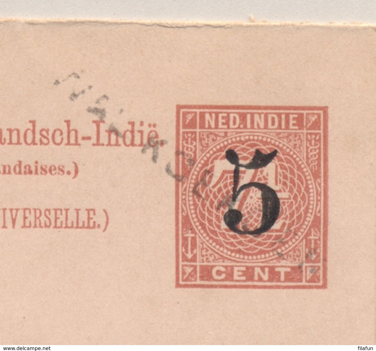 Nederlands Indië - 1908 - 5+5 Op 7,5+7,5 Cent Cijfer, Briefkaart G19b Van L WALIKOEKOEN Naar GR Probolingo - Nederlands-Indië