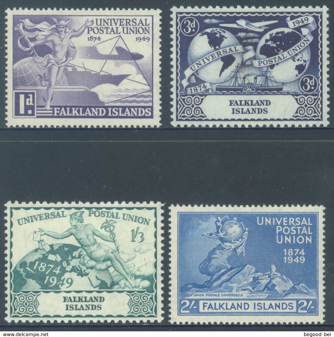 FALKLAND ISLANDS - MH/*. - 1949 - UPU - Yv 97-100 -  Lot 18409 - 3 P. GRATIS - Falkland