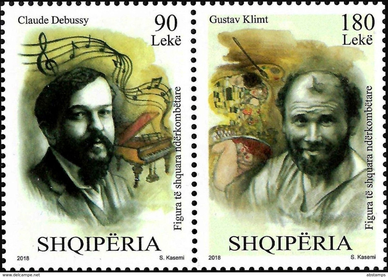 Albania Stamps 2018. Personalities: Claude Debussy; Gustav Klimt. Set MNH - Albania