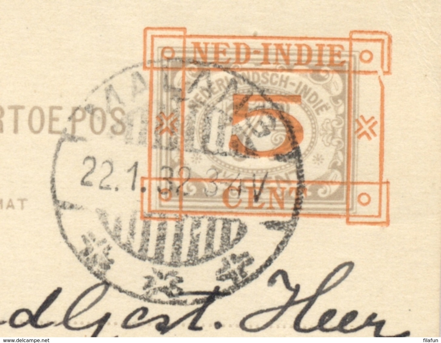 Nederlands Indië - 1932 - 5 Op 7,5 Cent Cijfer, Briefkaart G51a Van Malang Naar Bandoeng - Nederlands-Indië