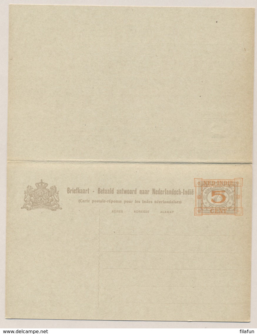 Nederlands Indië - 1929 - 5+5 Op 7,5+7,5 Cent Cijfer, Briefkaart G47 - Ongebruikt - Nederlands-Indië
