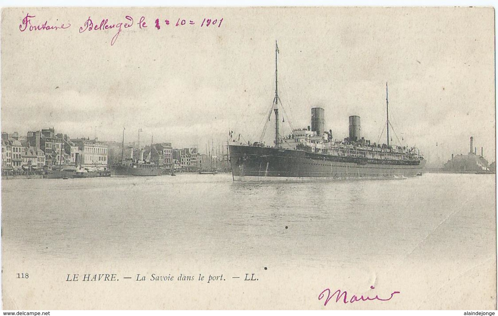 Boot - Boat - Bateaux - Ship - Shiff - 118 - Le Havre - La Savoie Dans Le Port - L.L. - 1901 - Port