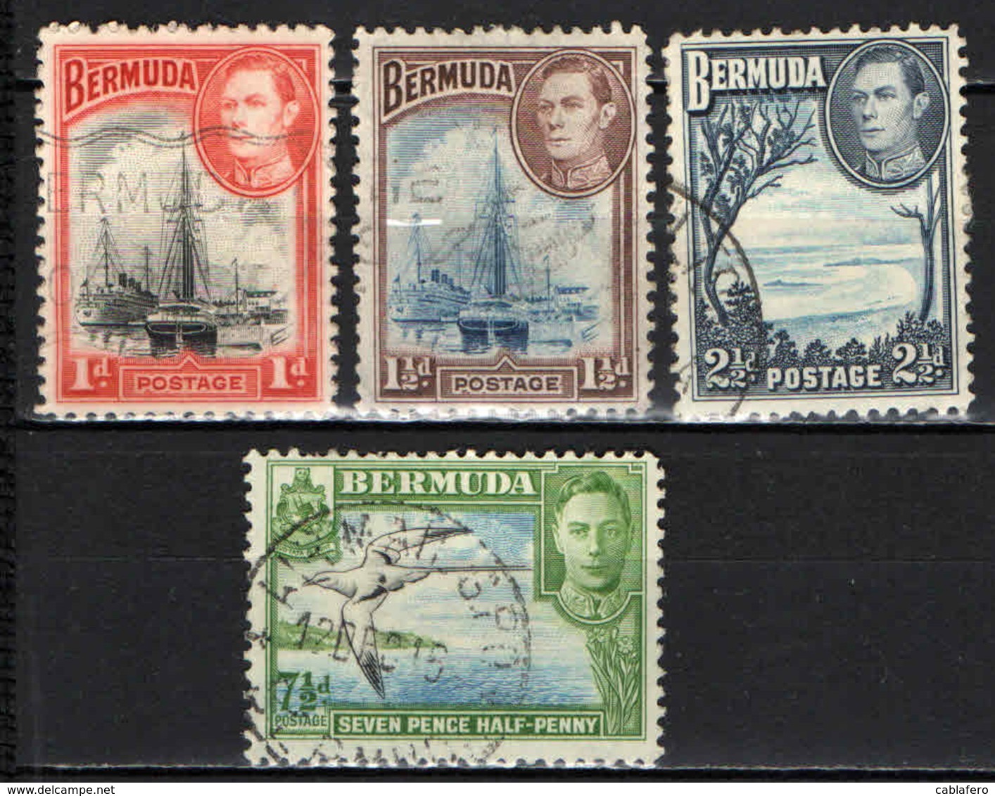 BERMUDA - 1938 - IMMAGINI DI BERMUDA ED EFFIGIE DEL RE GIORGIO VI - USATI - Bermuda