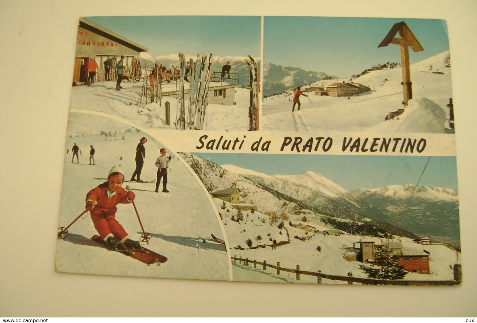 SALUTI DA PRATO VALENTINO  SCI SKI     SONDRIO LOMBARDIA  VIAGGIATA  COME DA FOTO - Sondrio