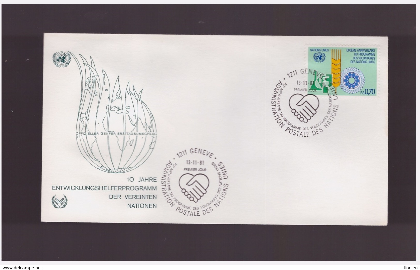 ONU - GINEVRA BUSTA FDC 13 11 1981 - ONU